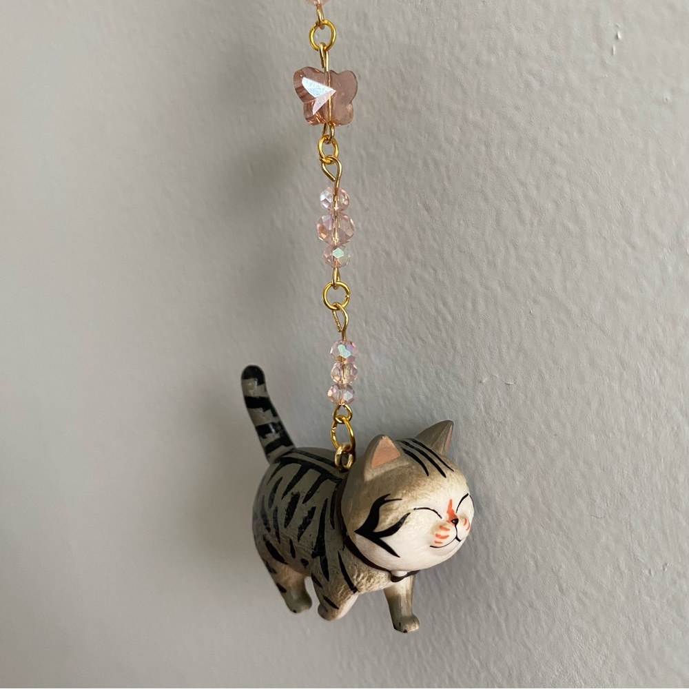 Stripped Tabby Cat Figure Bag Charm / Keychain